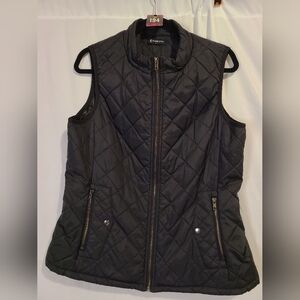 Fuinloth Women's Quilted Vest, Stand Collar Lightweight Zip Padded Gilet EUC